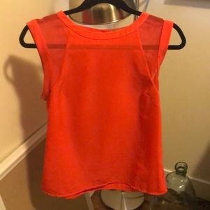 Orange cap sleeve shirt